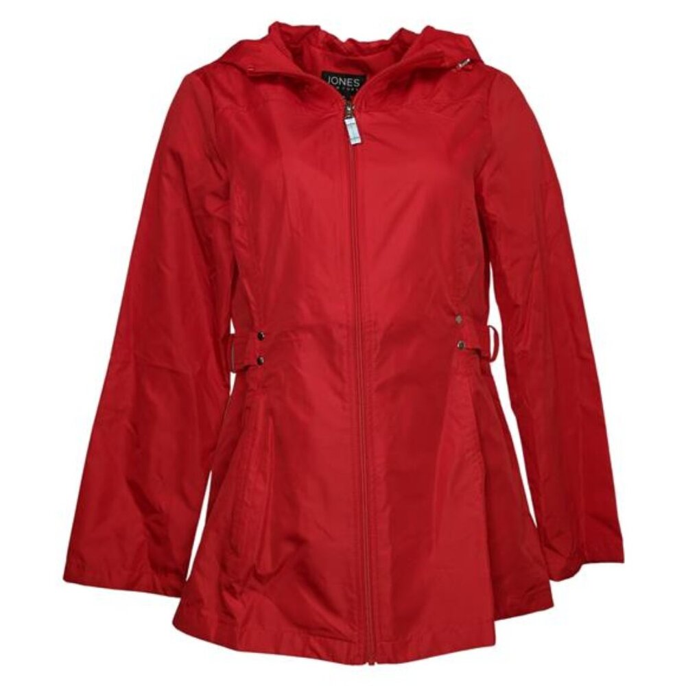 Jones New York Women's Parka In A Pocket Jacket (Red, Small)